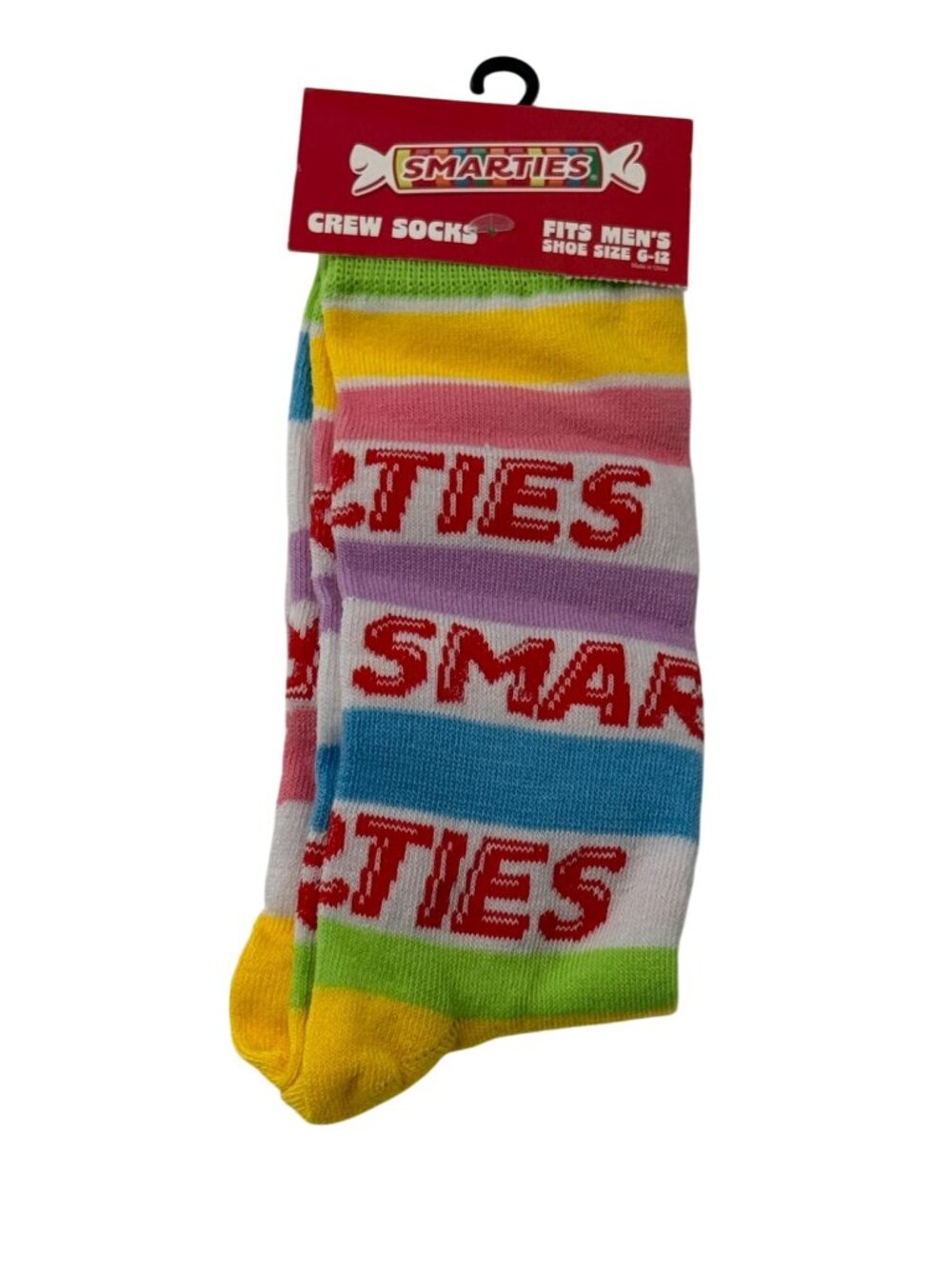 Smarties Candy Stripe Crew Socks Men's Size 6-12 Novelty Graphic NWT